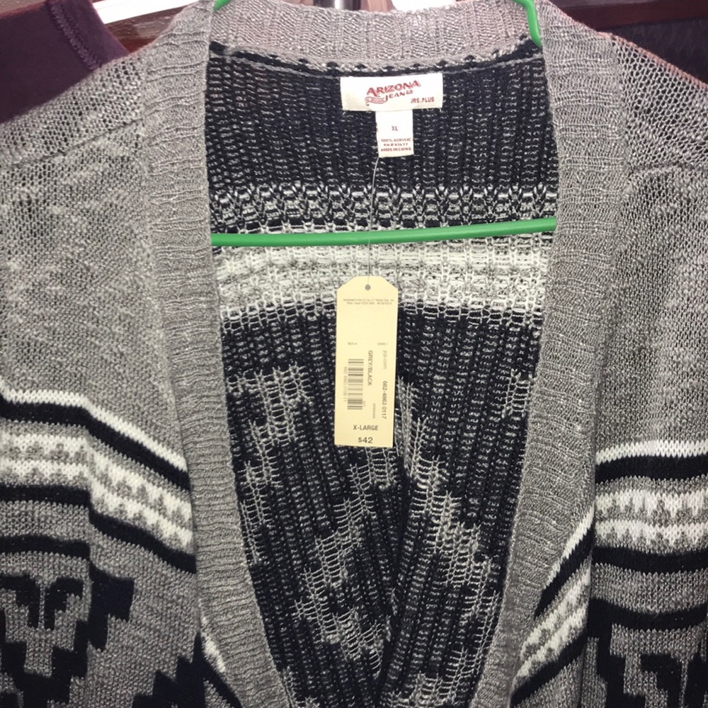 Cardigan. black white and grey.